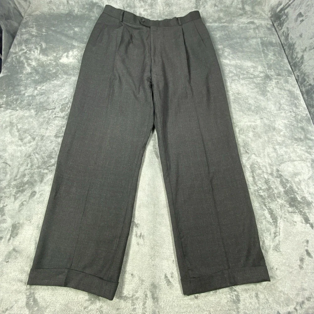 Jos. A. Bank Suit Mens 48L Blazer Jacket Plaid 36x28 Pants Straight 100% Wool